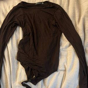 PrettyLittleThing BrownLong Sleeve Tee